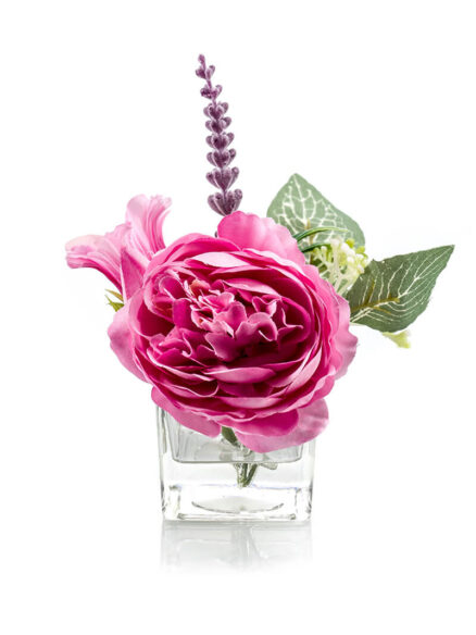 Emerald Flower deco mix roze in glas