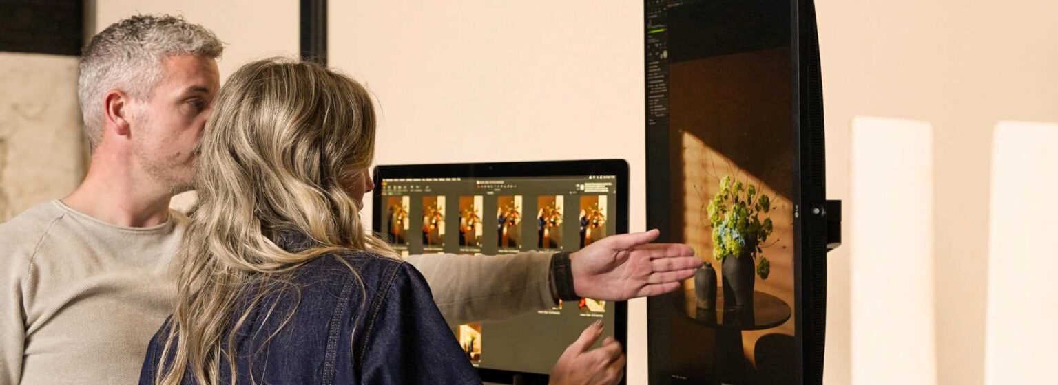 Behind the scenes during the photoshoot of our artificial flowers and